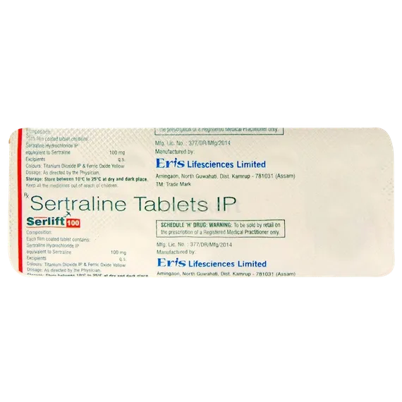 serlift 100mg tablet 10's